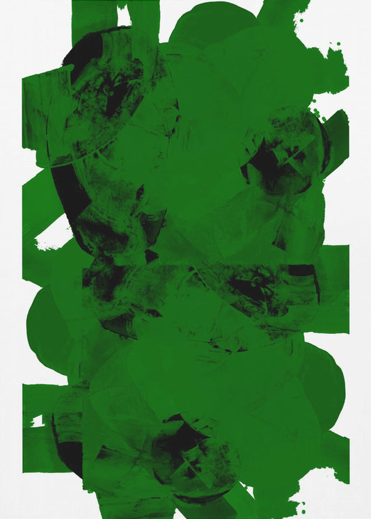Green and Black Abstract Composition No.1 | Poster