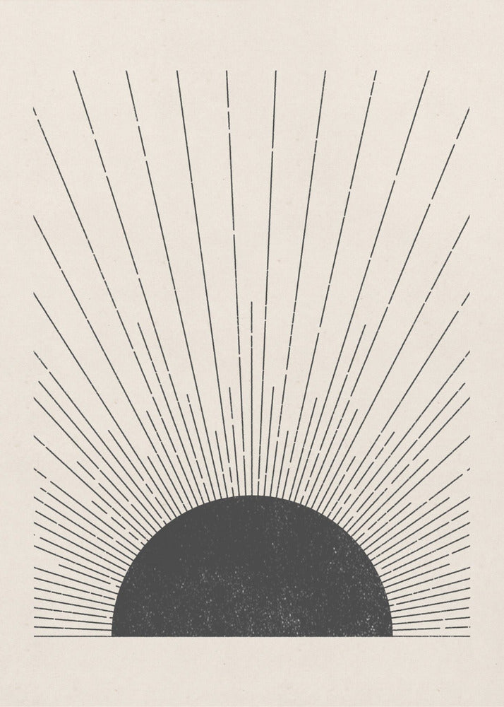 Woodblock The sun Illustration | Poster