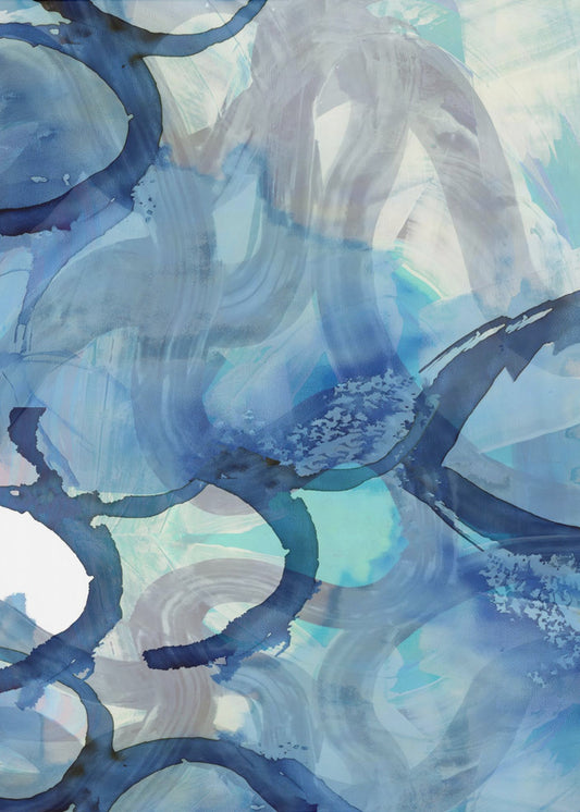 Blue Abstract Swirls 2 | Poster