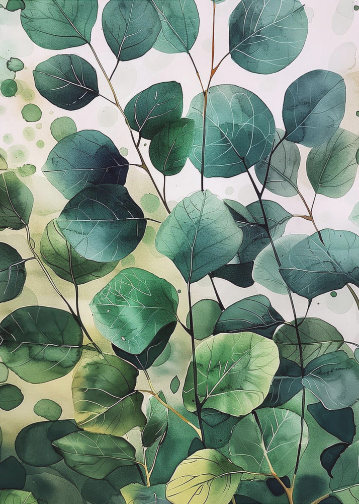 Nature Flowers and Leaves Watercolor Art (9) | Canvas