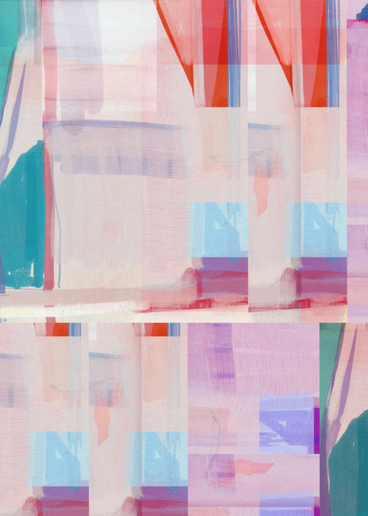 Blue Pink Shapes No1 | Poster