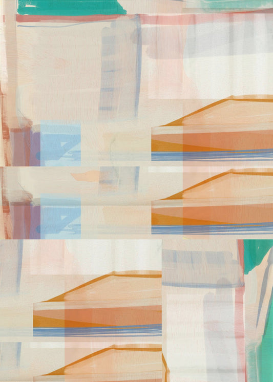 Blue Orange Shapes No1 | Poster