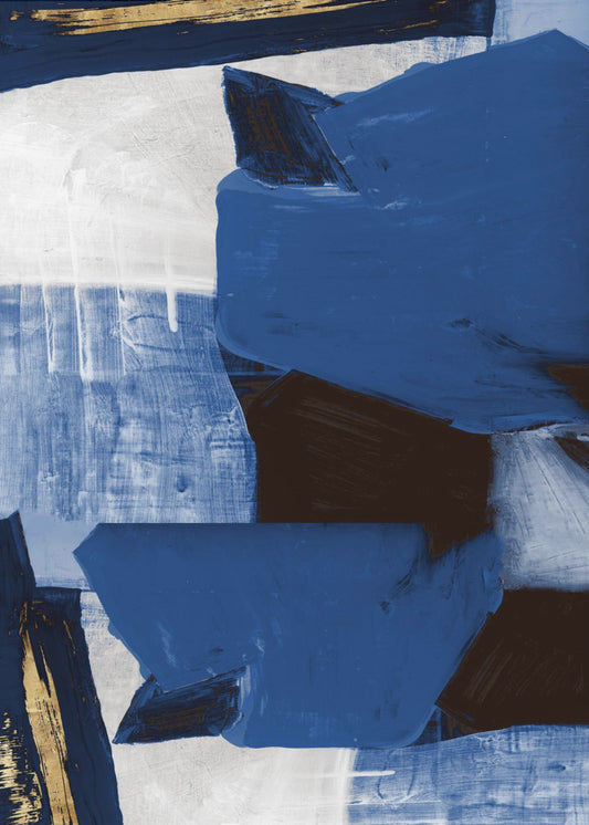 Navy Gold Shapes 2 | Poster