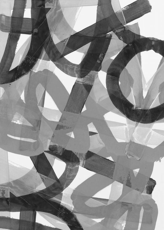 Shuffling Steps 1 Black and White | Poster