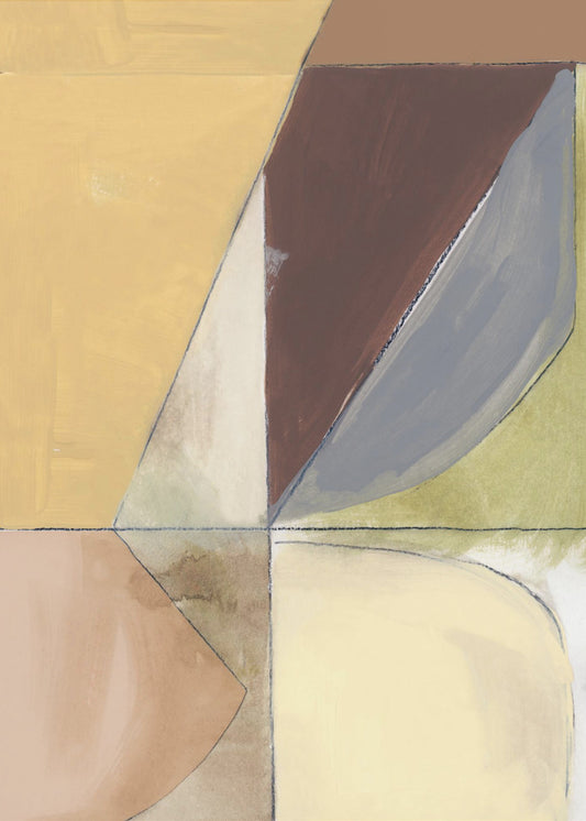 Dusty Pink Yellow Abstract No2 Art Print | Poster