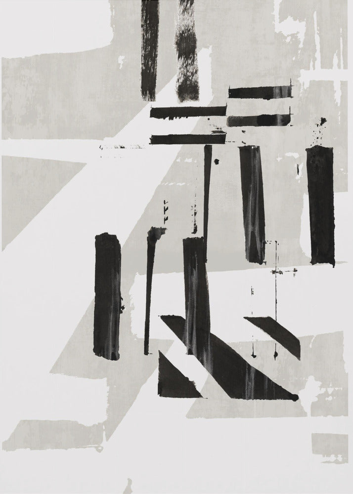 Grey & Black Art Print No 1 | Canvas