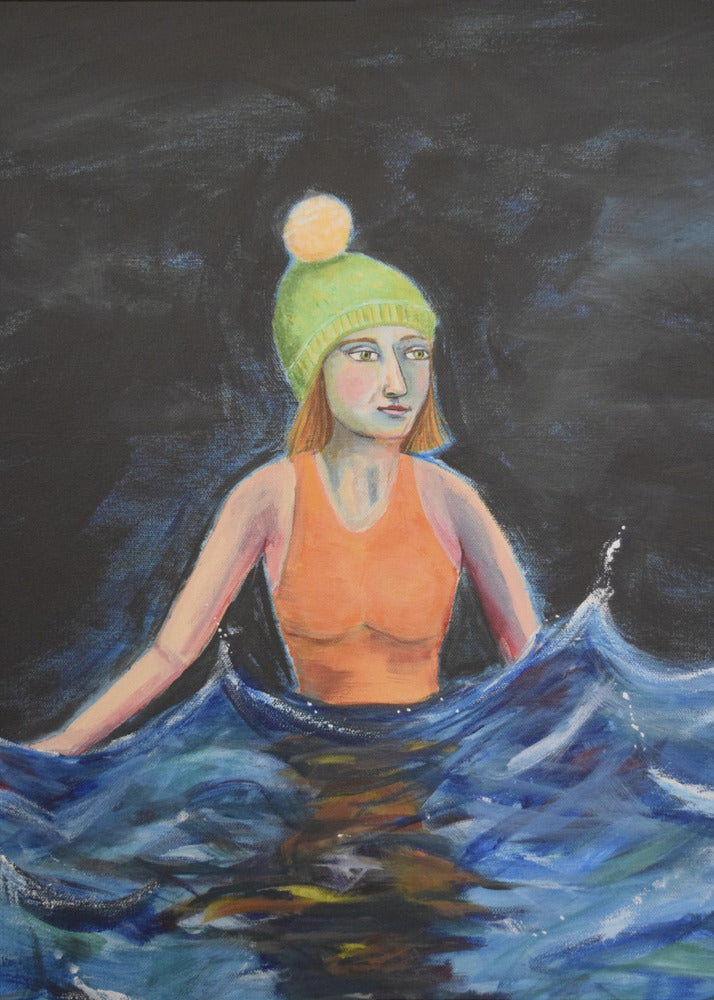 Wild Swimming in Ocean | Canvas