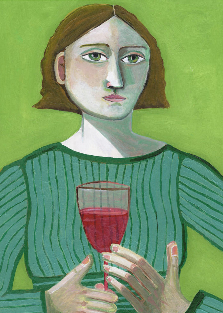 Lady with Red Wine | Canvas