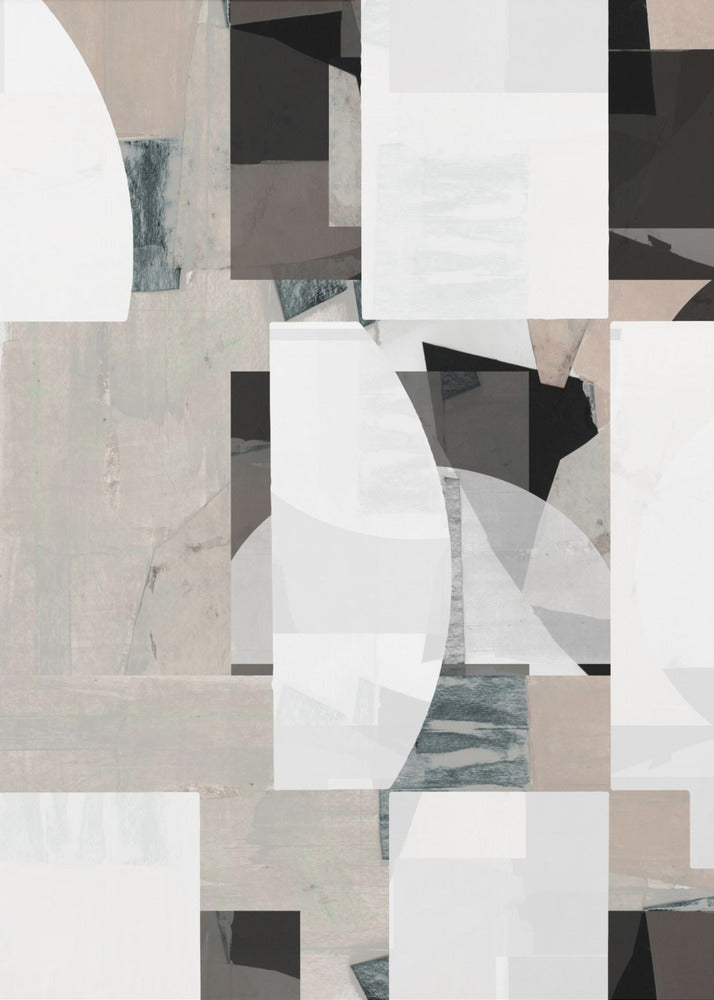 Abstract Mocha Black White Composition No. 1 | Canvas