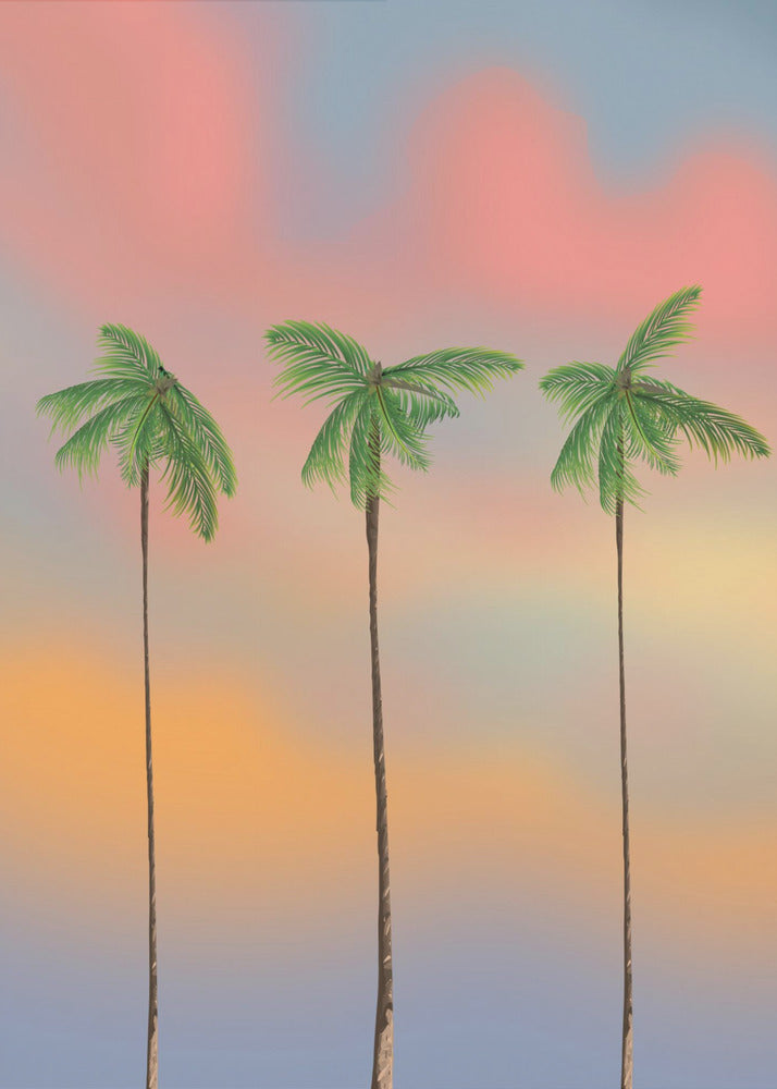 Three Tall Palm Trees | Canvas