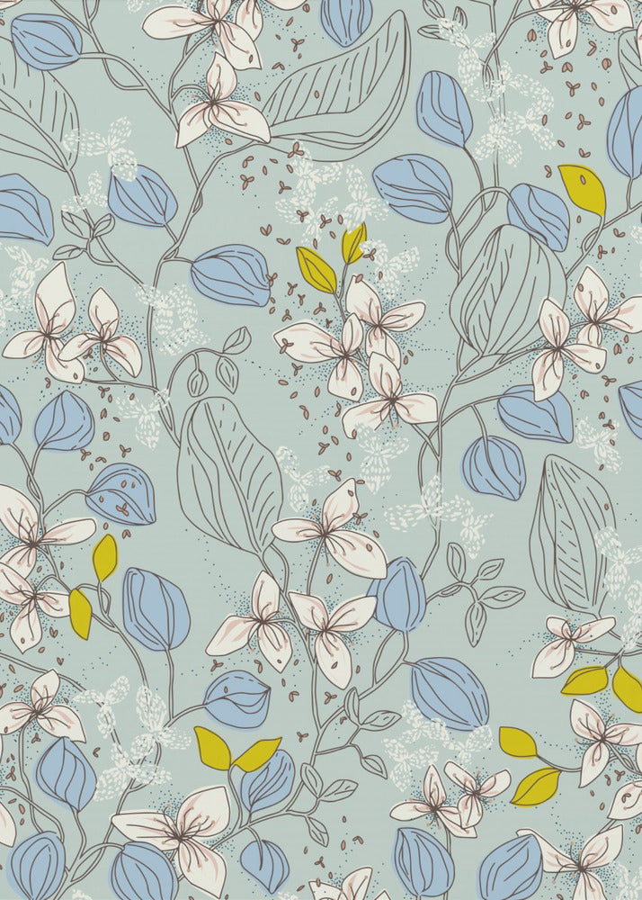 Floral elegance mint summer freshness pattern | Canvas