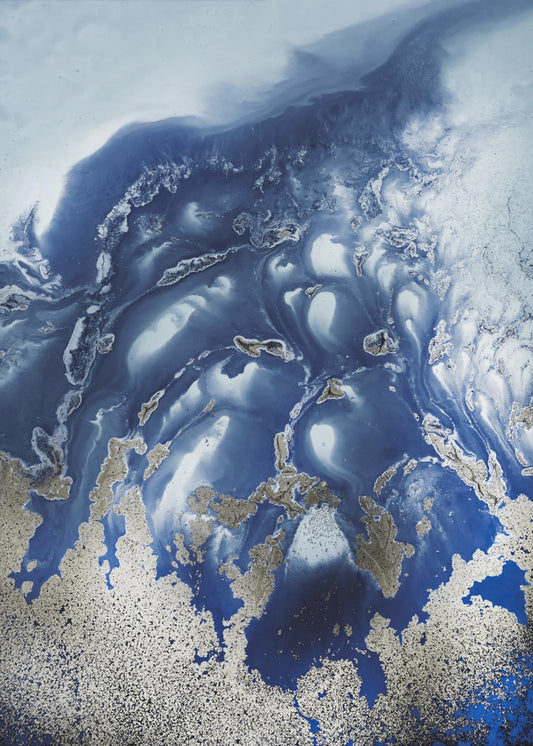 Soothing -" Ocean Wave Waltz  1" - Watercolor waves | Canvas