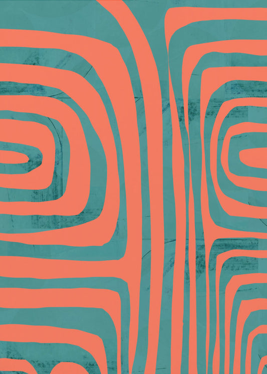 Turquoise & Coral Abstraction 2 | Poster