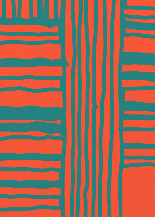Turquoise & Coral Abstraction 4 | Poster