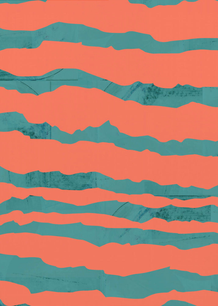 Turquoise & Coral Abstraction 3 | Poster