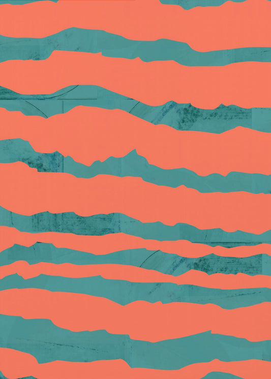 Turquoise & Coral Abstraction 3 | Poster
