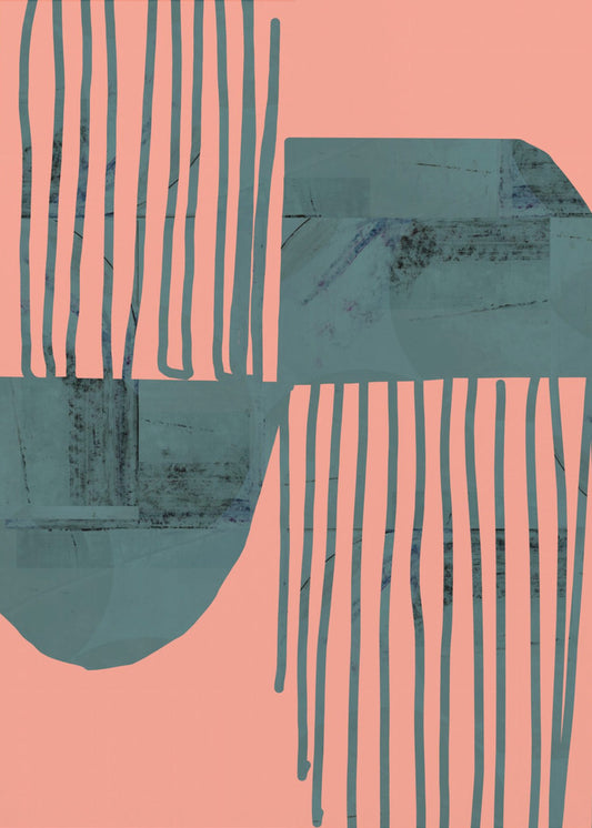Turquoise & Coral Abstraction 6 | Poster