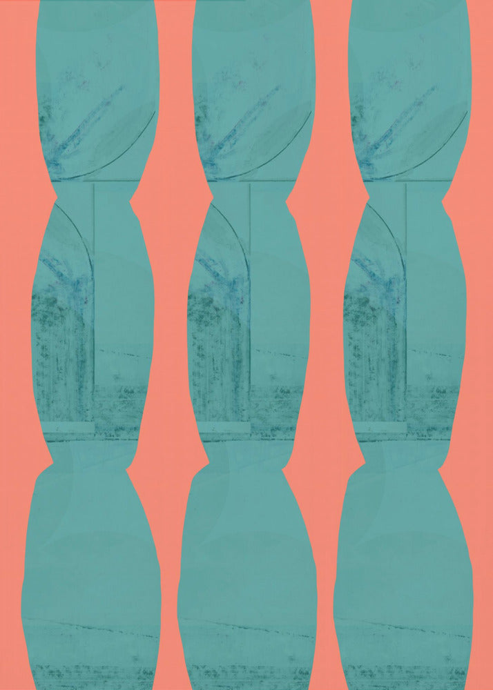 Turquoise & Coral Abstraction 7 | Poster