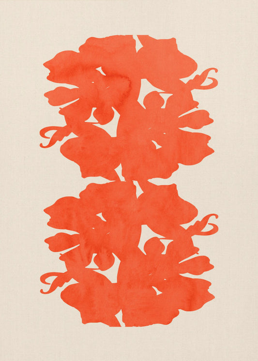 Orange Floral Silhouettes | Poster