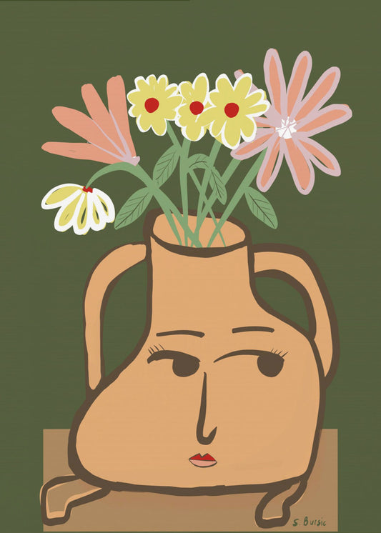 Lady vase with flowers | Poster