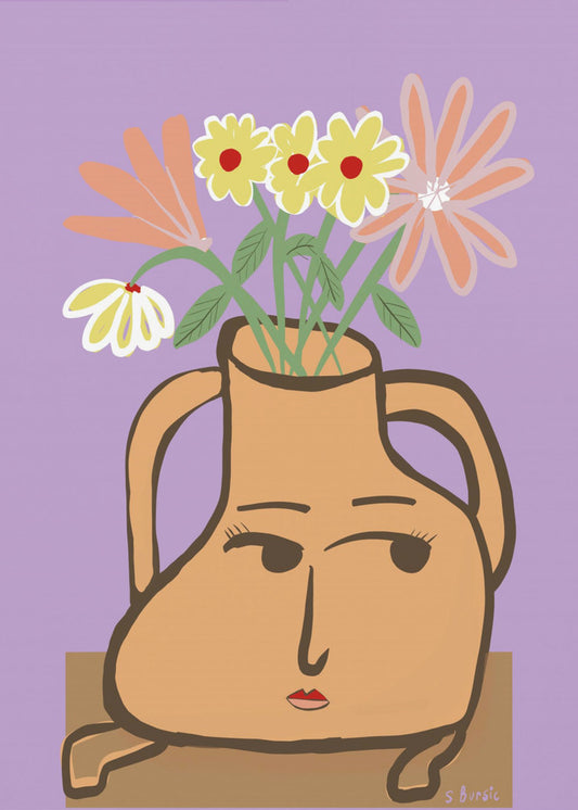Lady vase with flowers | Poster