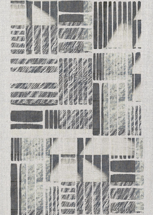 Geometric Patterns With Textured Monochrome Lines | Poster