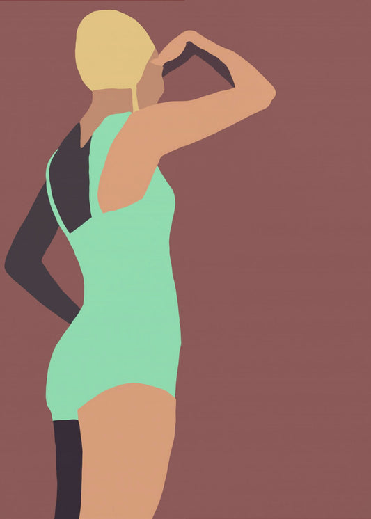 Vintage swimmer poster | Poster