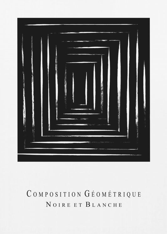 Composition Géométrique Noire et Blanche | Poster
