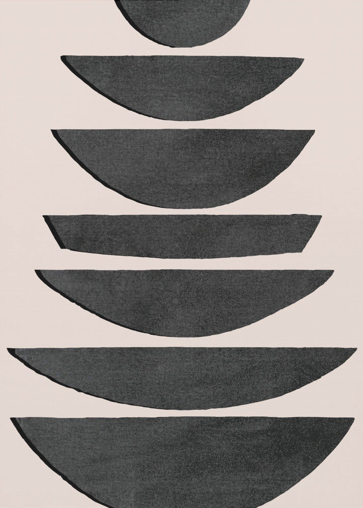 Stacked Black Semi Circles | Poster
