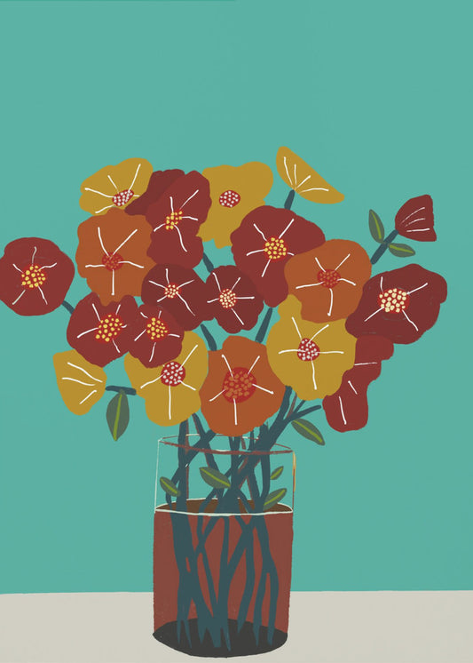 Floral flowers in vase | Poster