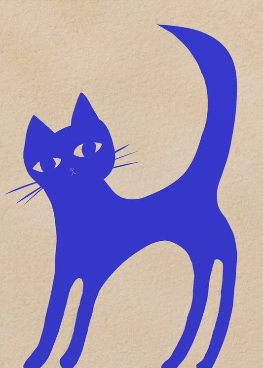 Luminous BLUE cat | Poster