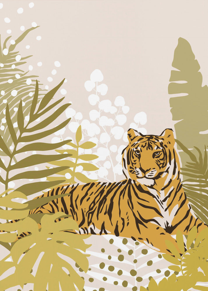 Tiger Laying Down By Cats and Dotz 30 X 42 Inches | Poster