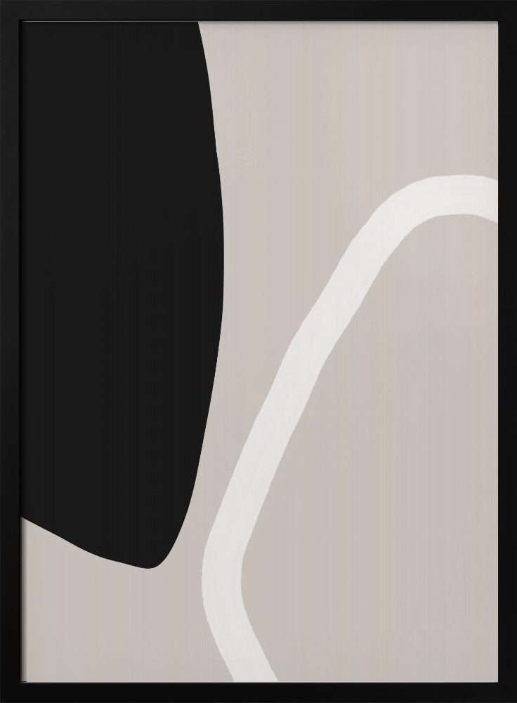 Bold Black Shapes and a White Line | Poster