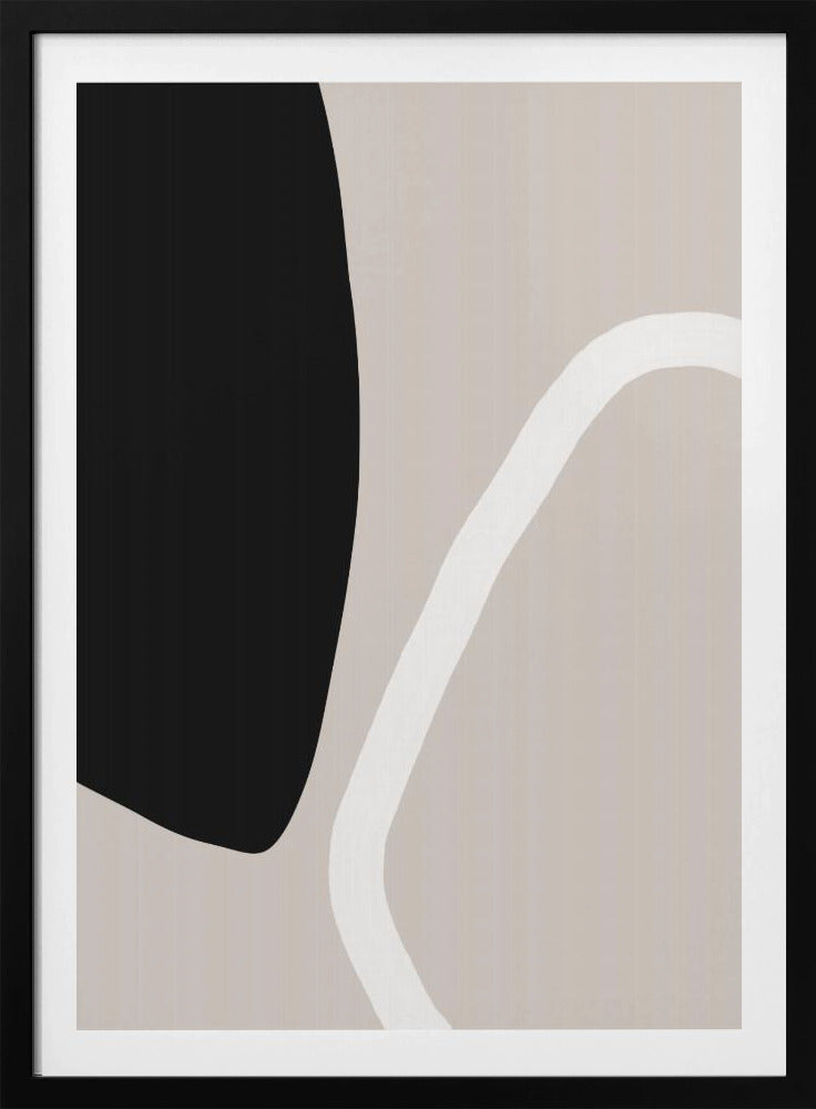 Bold Black Shapes and a White Line | Poster