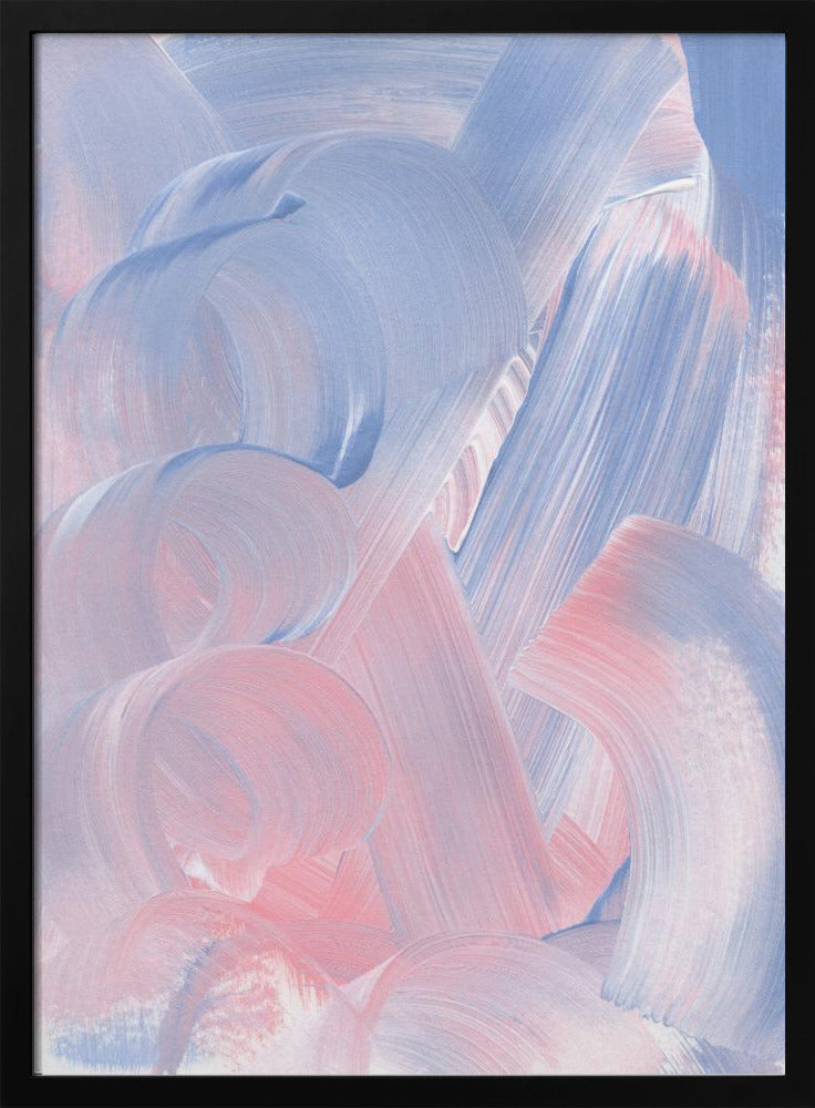 Pastel Brushstrokes In Blue And Pink Hues | Poster