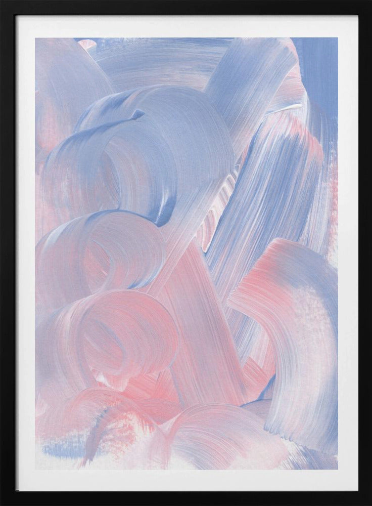 Pastel Brushstrokes In Blue And Pink Hues | Poster