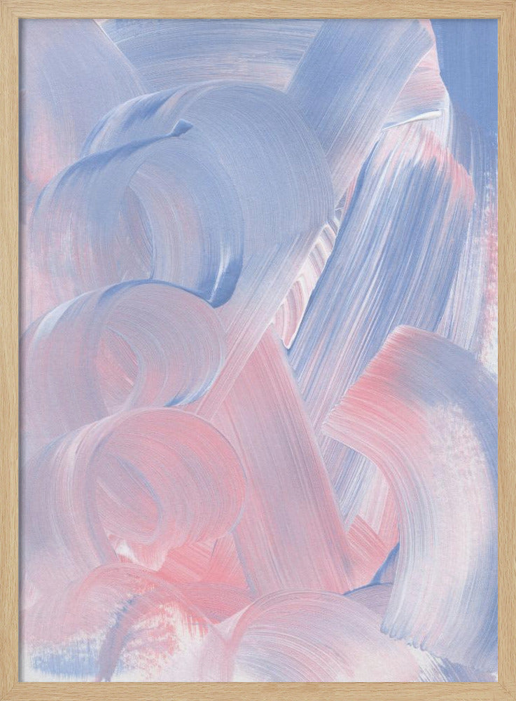Pastel Brushstrokes In Blue And Pink Hues | Poster