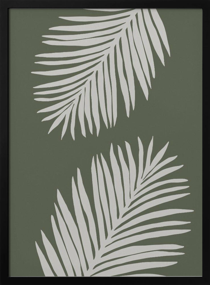 PALM LEAF 06 GREEN WHITE | Poster