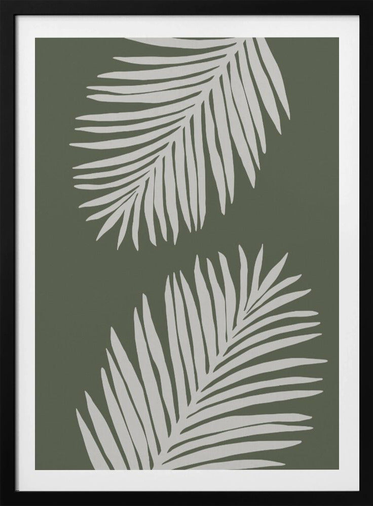 PALM LEAF 06 GREEN WHITE | Poster