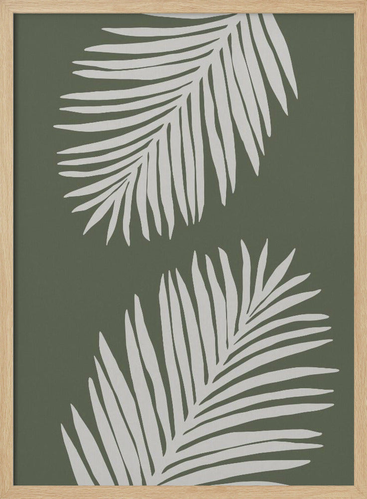 PALM LEAF 06 GREEN WHITE | Poster