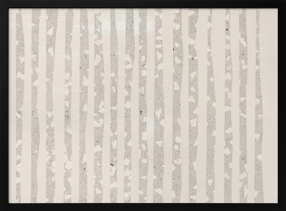 Vertical Gray And White Stripes | Poster