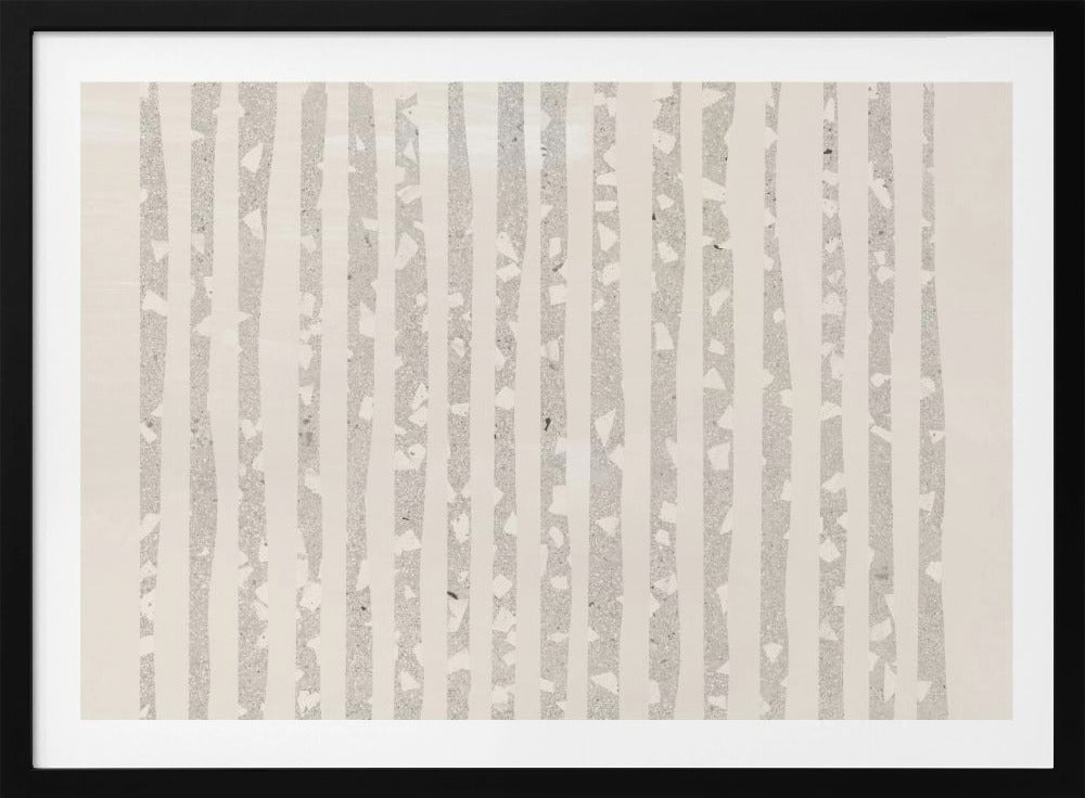 Vertical Gray And White Stripes | Poster