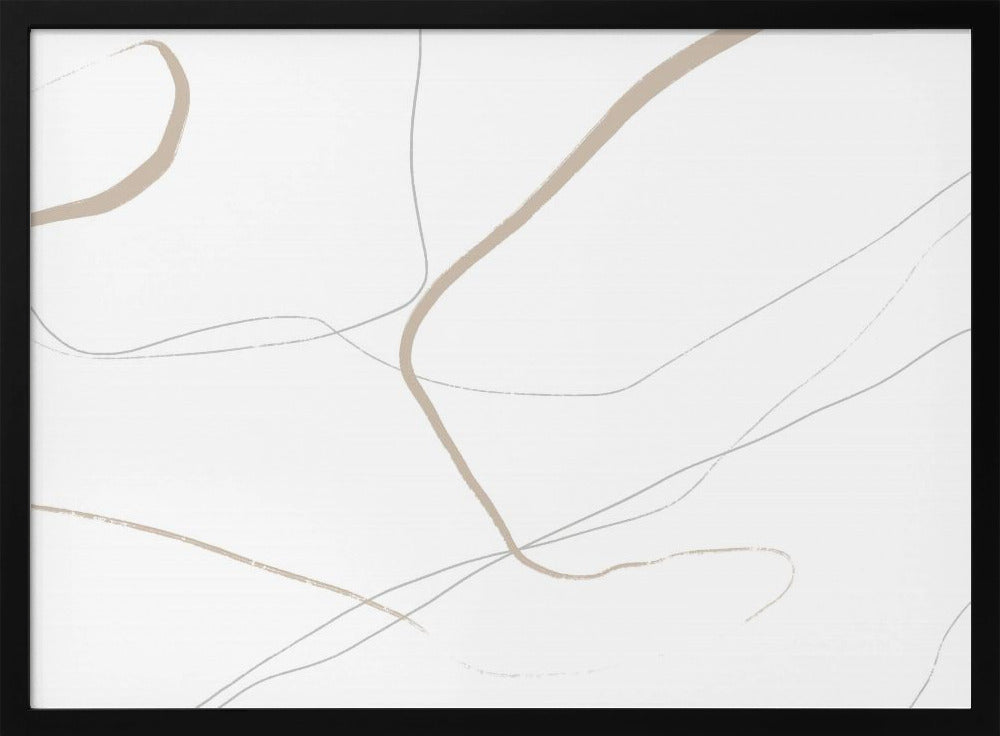 Beige And Gray Lines On A White Background | Poster