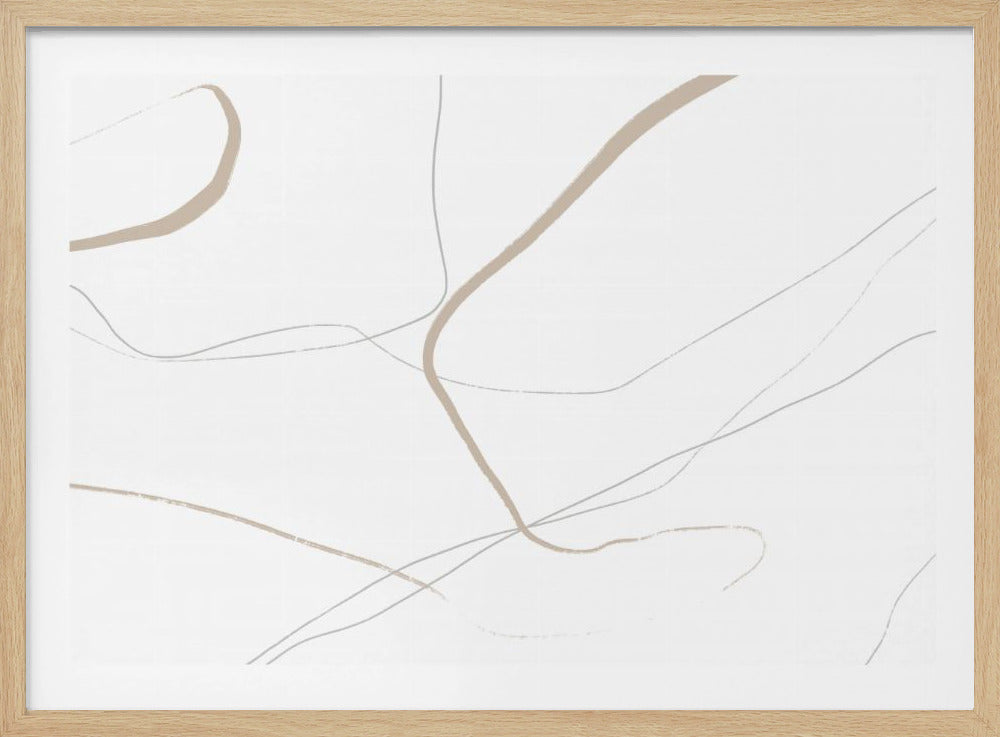 Beige And Gray Lines On A White Background | Poster