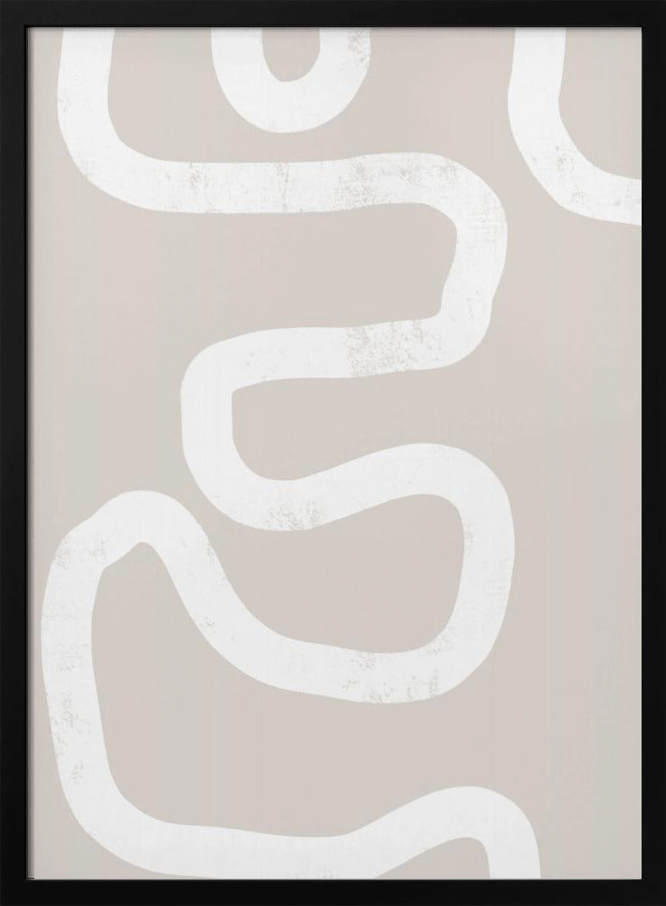 Fluid White Lines On A Beige Background | Poster