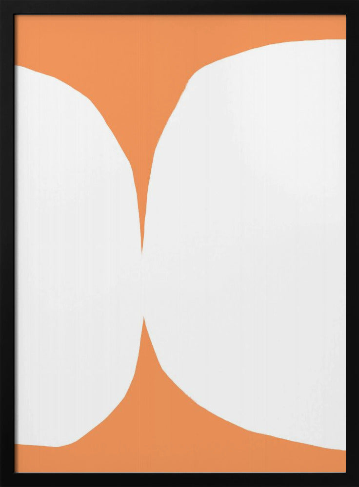 Geometric White Shapes On An Orange Background | Poster