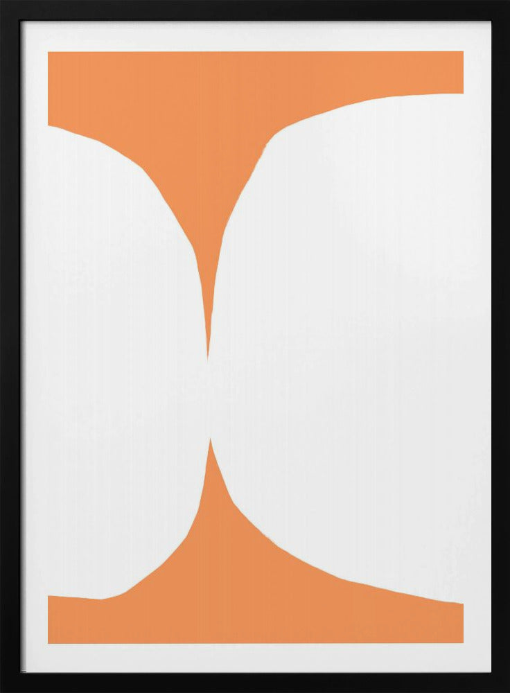 Geometric White Shapes On An Orange Background | Poster