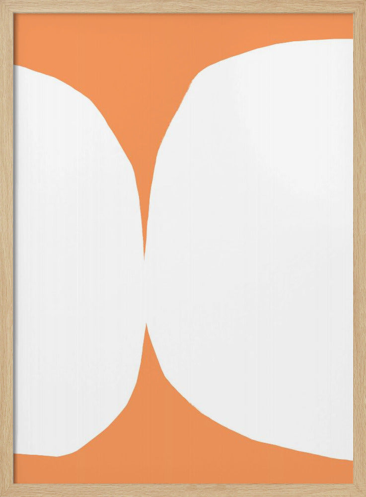 Geometric White Shapes On An Orange Background | Poster