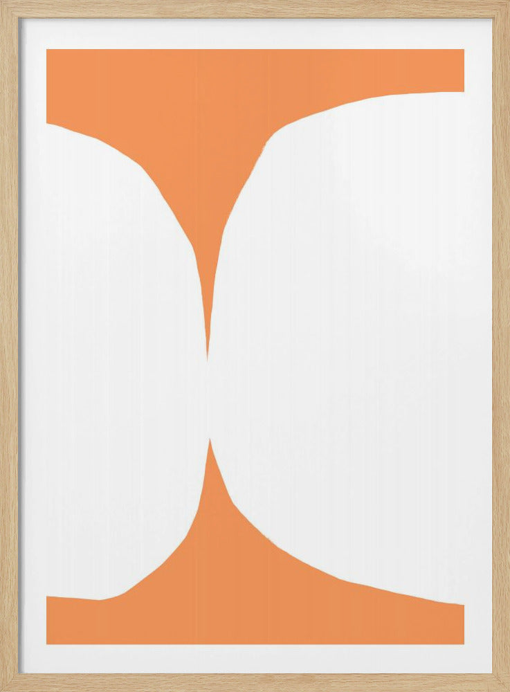Geometric White Shapes On An Orange Background | Poster