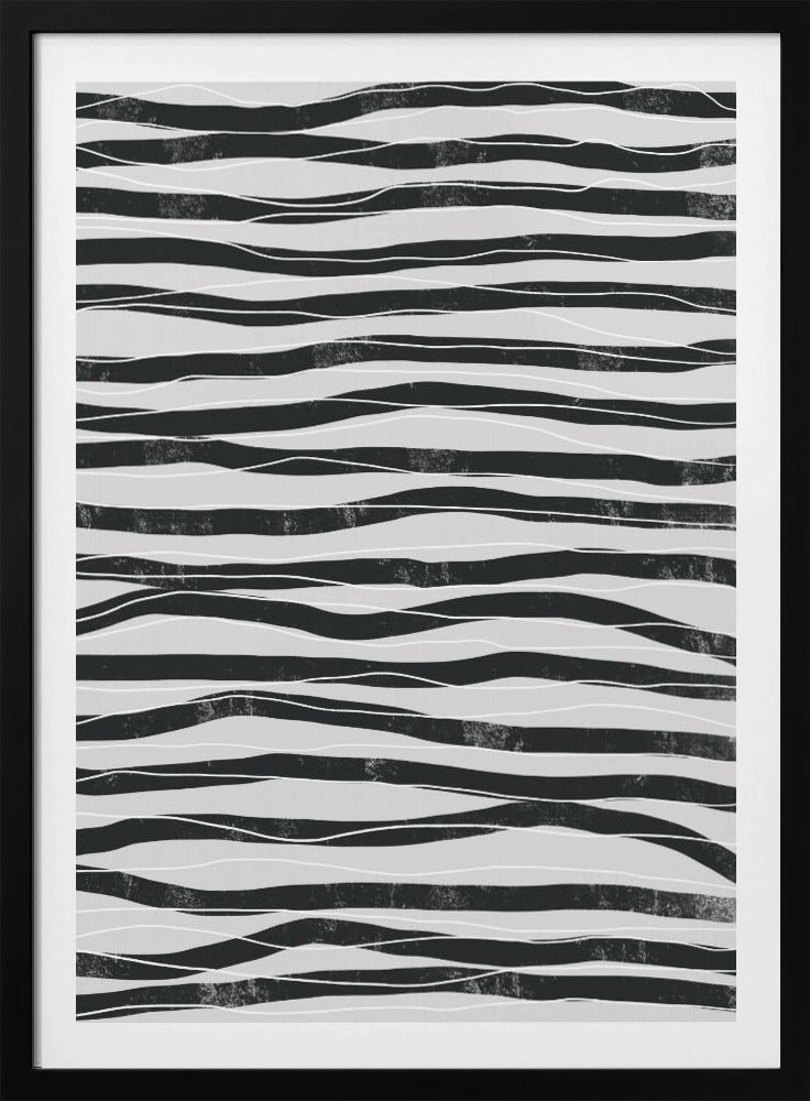 Black and White Waves Lines | Poster